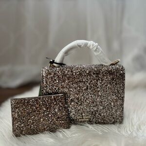 Kate Spade Maisie Laurel Way Glitter Crossbody Purse and small card holder